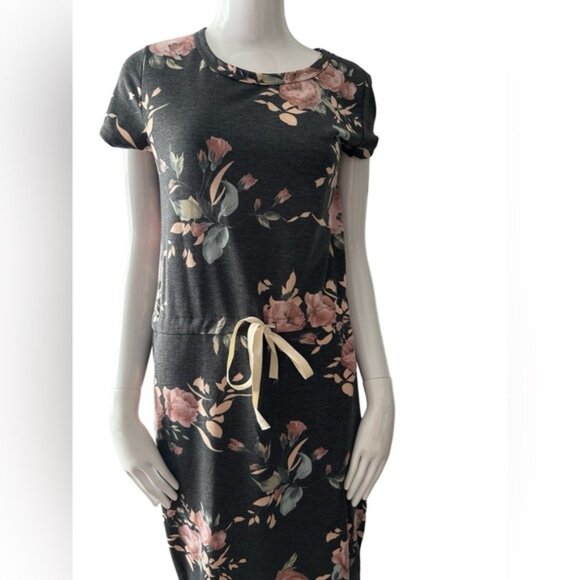 7th Ray Black Floral Midi Dress - Picture 8 of 11
